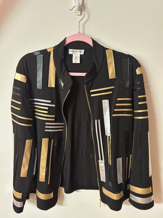 Draper’s & Damon’s Jackets & Blazers - Draper's & Damon's Embellished Zip Jacket | Women's Petite Large